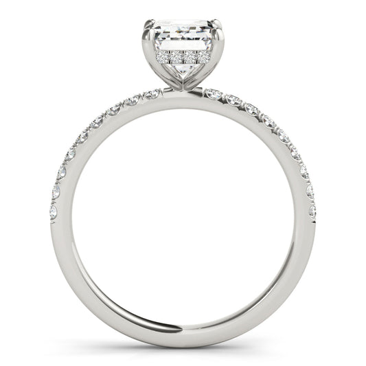Lab Diamond Emerald Pave Hidden Halo