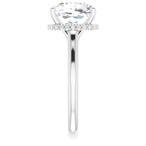 Lab Diamond Cushion Solitaire with Hidden Halo