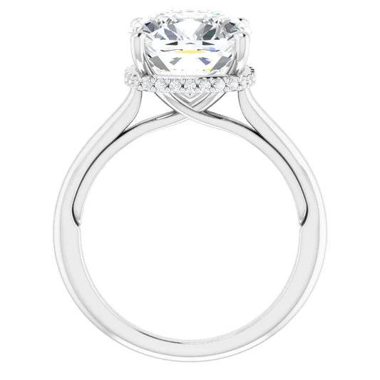 Lab Diamond Cushion Solitaire with Hidden Halo