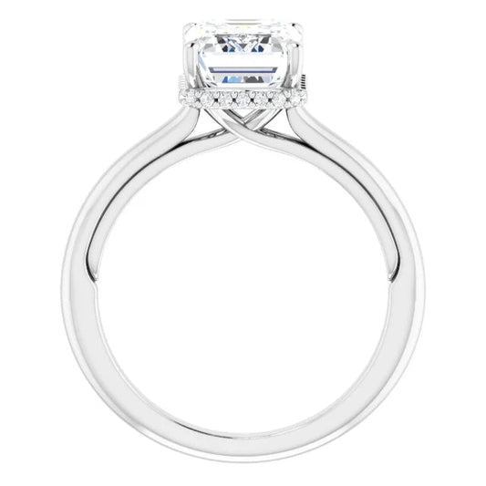 Lab Diamond Radiant Solitaire with Hidden Halo