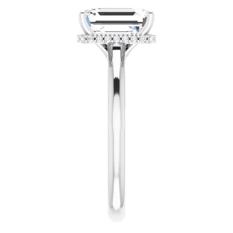 Lab Diamond Radiant Solitaire with Hidden Halo