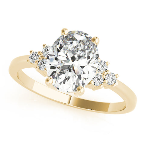 Oval with Triple Cluster Accent