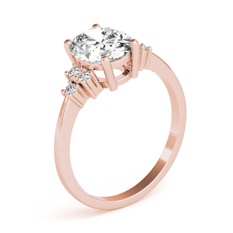 Oval with Triple Cluster Accent