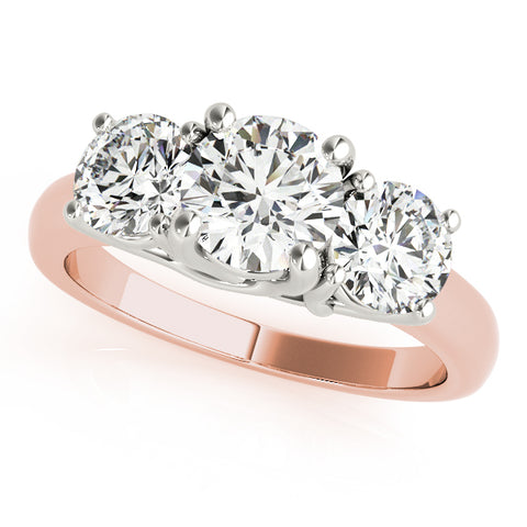 Classic Round 3 Stone Trellis Ring