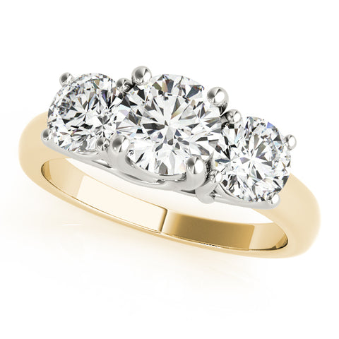 Classic Round 3 Stone Trellis Ring
