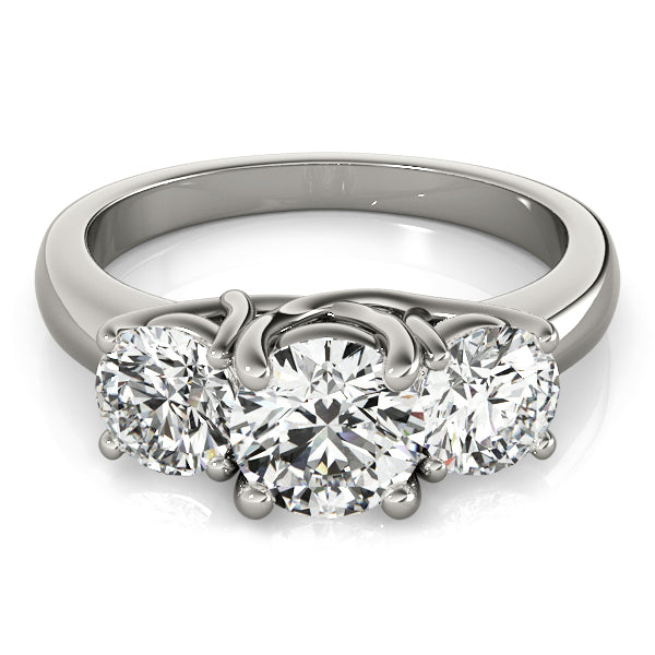 Classic Round 3 Stone Trellis Ring