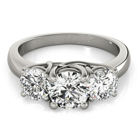 Classic Round 3 Stone Trellis Ring