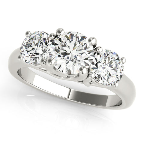 Classic Round 3 Stone Trellis Ring