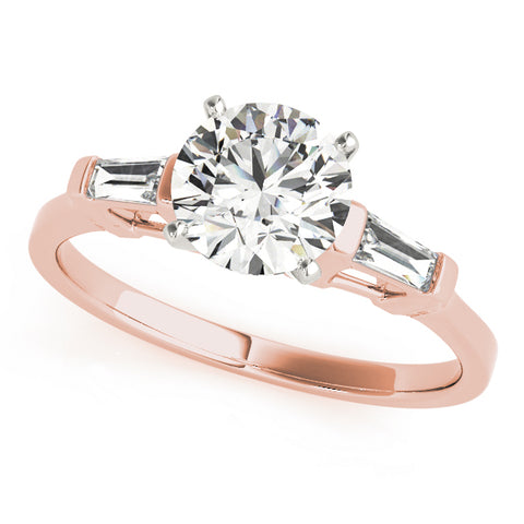 Round with Baguette Accent Ring