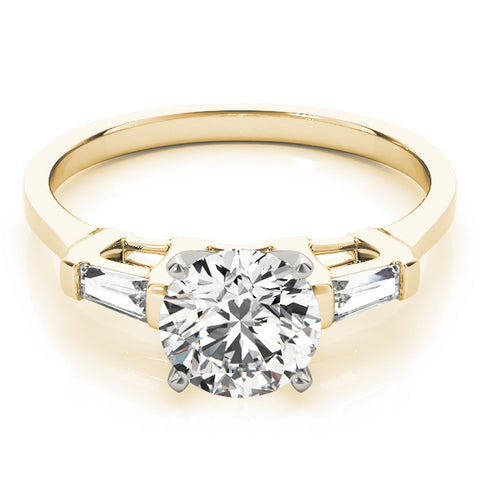 Round with Baguette Accent Ring