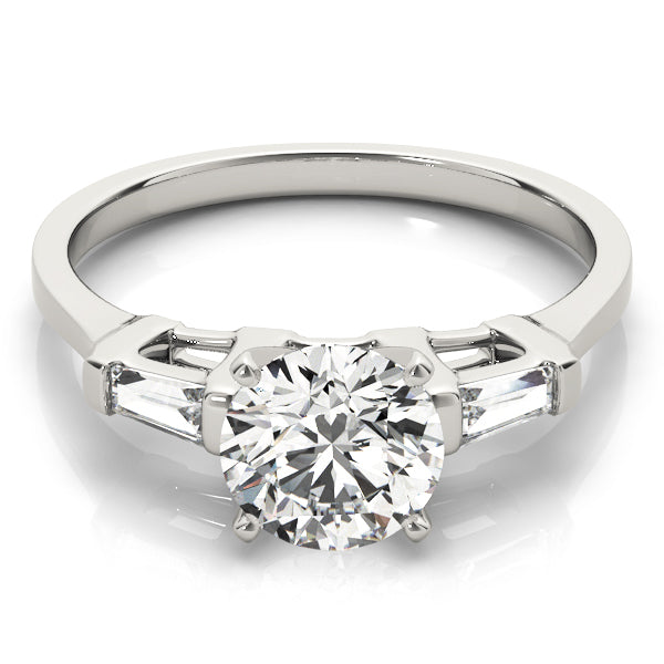 Round with Baguette Accent Ring