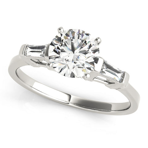 Round with Baguette Accent Ring
