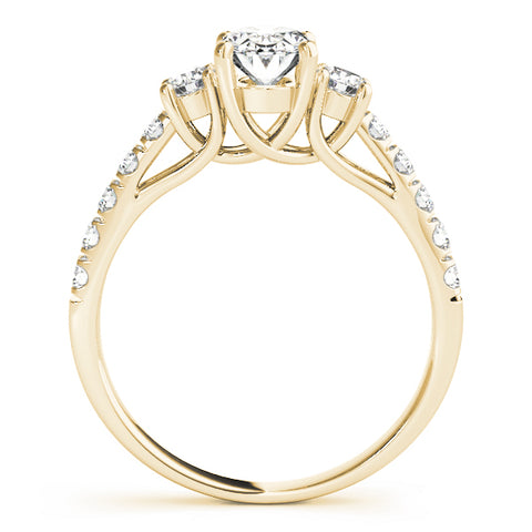 Oval 3 Stone Trellis Pave Ring
