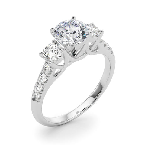 Round 3 Stone Trellis Pave Ring