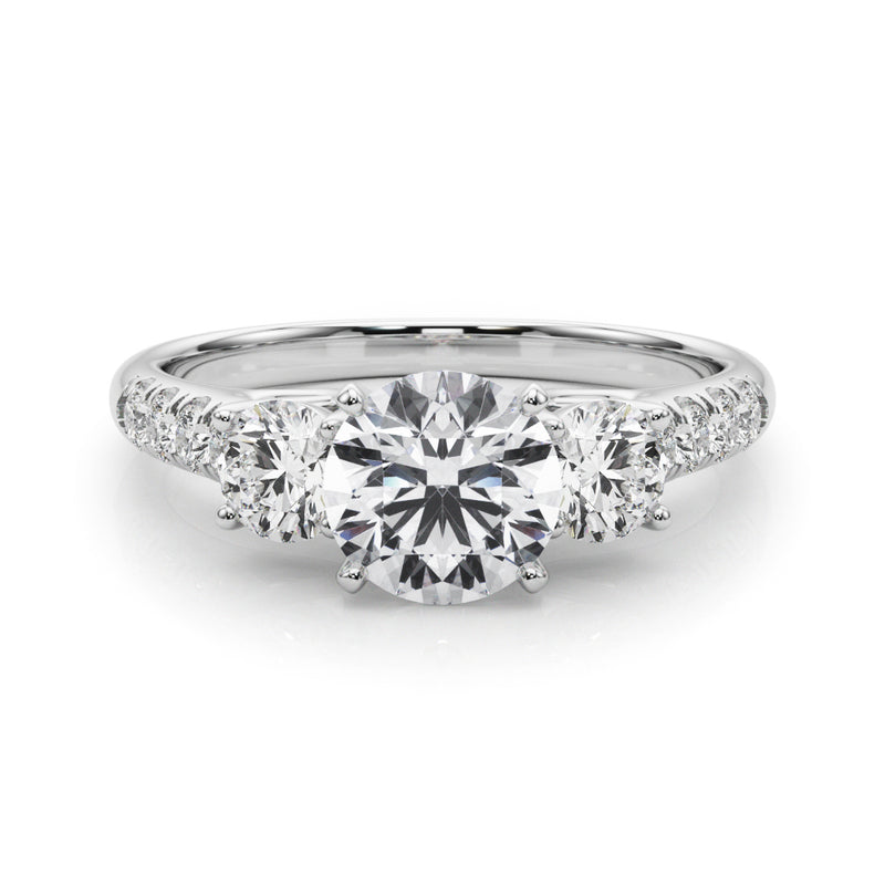 Round 3 Stone Trellis Pave Ring