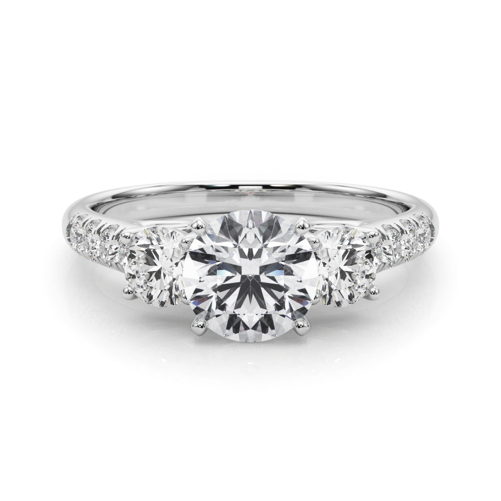 Round 3 Stone Trellis Pave Ring