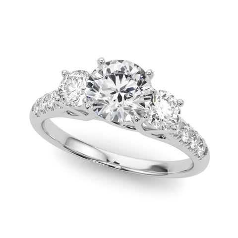 Round 3 Stone Trellis Pave Ring