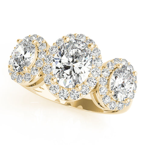 Triple Oval Halo Ring