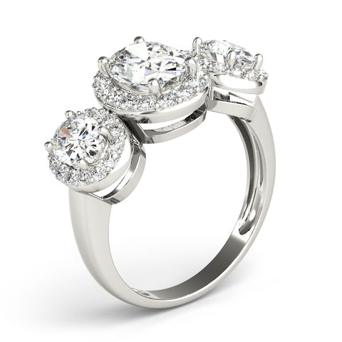 Triple Oval Halo Ring