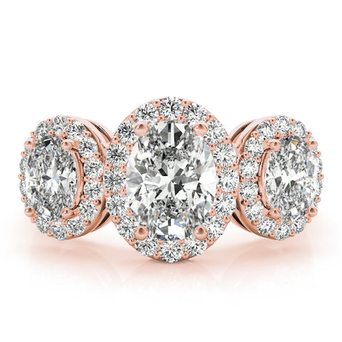 Triple Oval Halo Ring