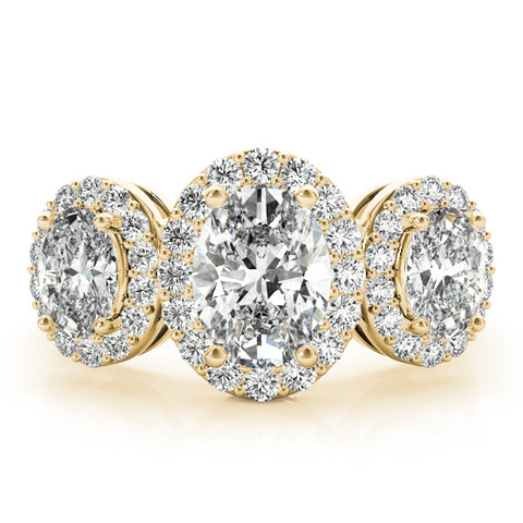 Triple Oval Halo Ring