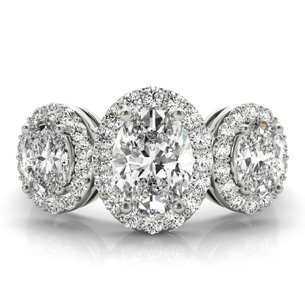 Triple Oval Halo Ring