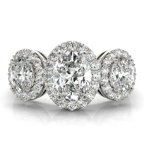 Triple Oval Halo Ring