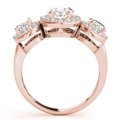 Triple Oval Halo Ring