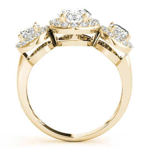 Triple Oval Halo Ring