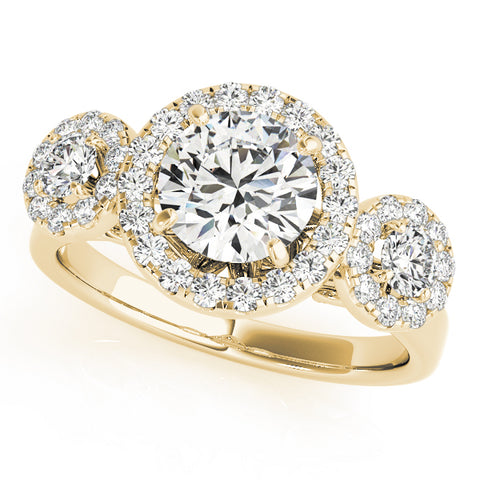 Round 3 Stone Halo Ring