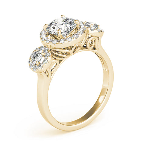 Round 3 Stone Halo Ring