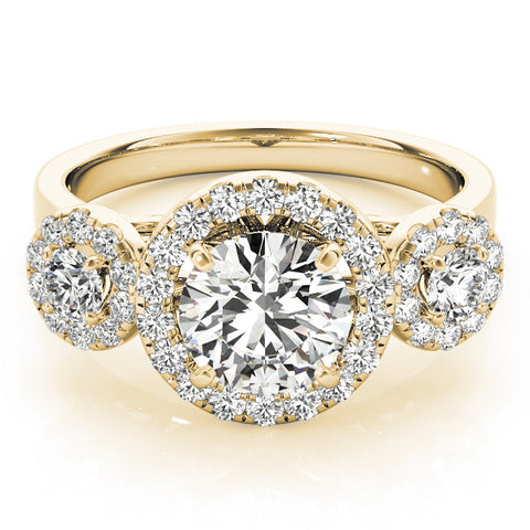 Round 3 Stone Halo Ring