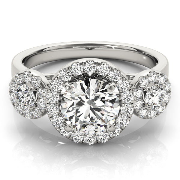 Round 3 Stone Halo Ring