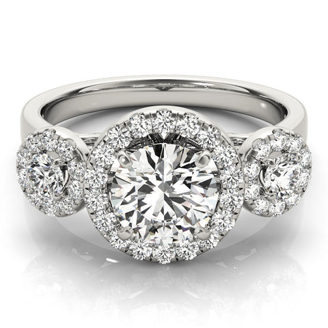 Round 3 Stone Halo Ring
