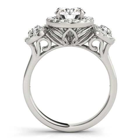 Round 3 Stone Halo Ring