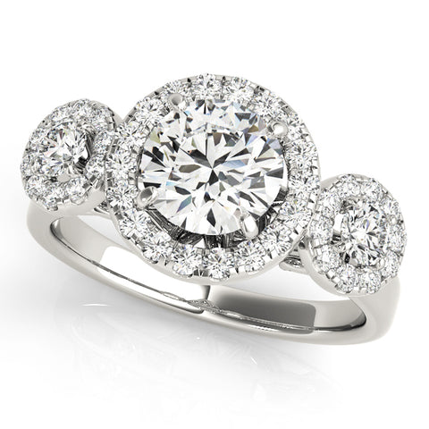 Round 3 Stone Halo Ring