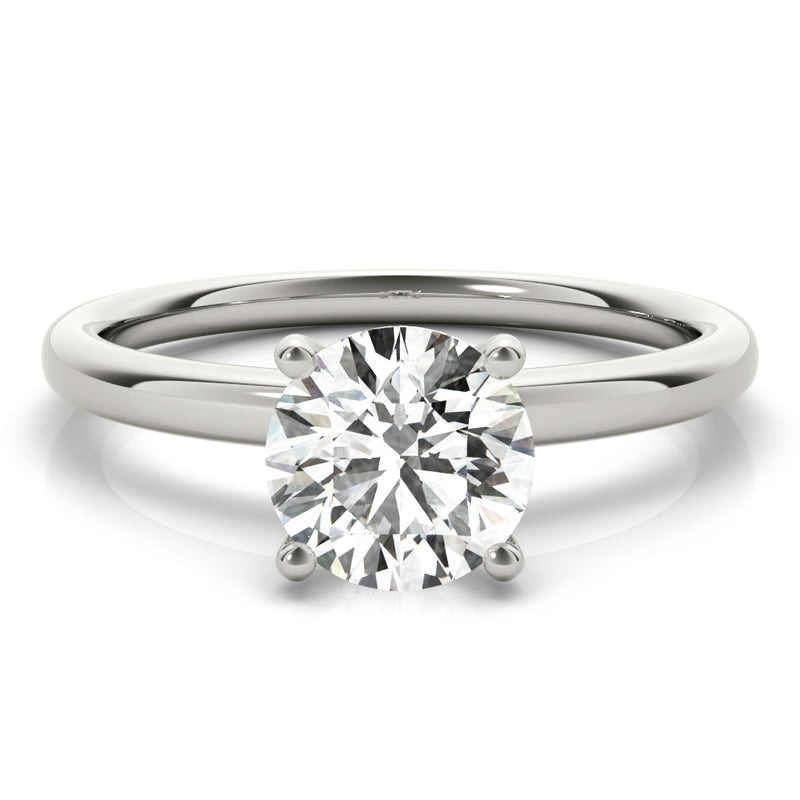 Round Solitaire with Hidden Halo and Pavé Band