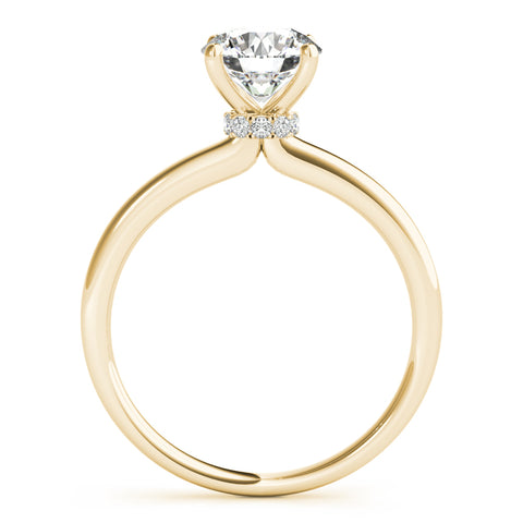 Round Solitaire with Hidden Halo Neck