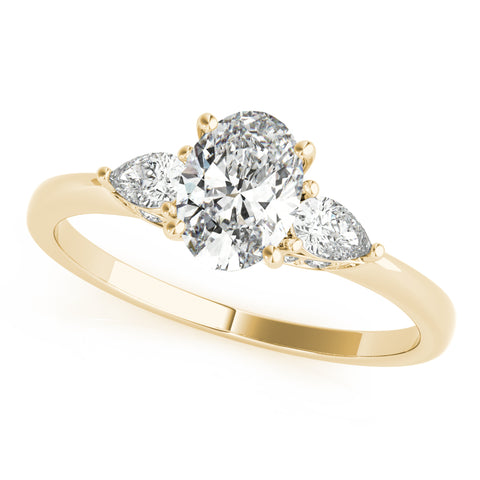 Oval 3 Stone with Trillions