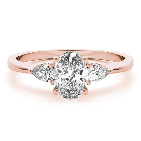 Oval 3 Stone with Trillions