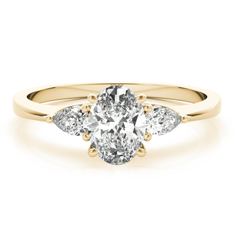 Oval 3 Stone with Trillions