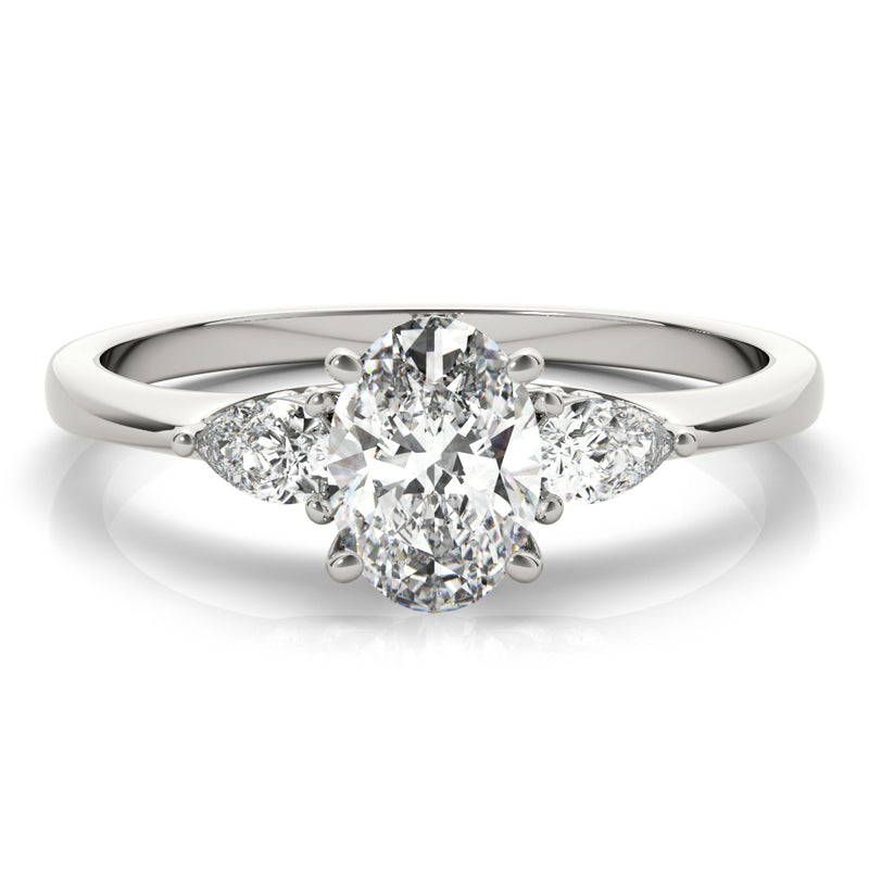 Oval 3 Stone with Trillions