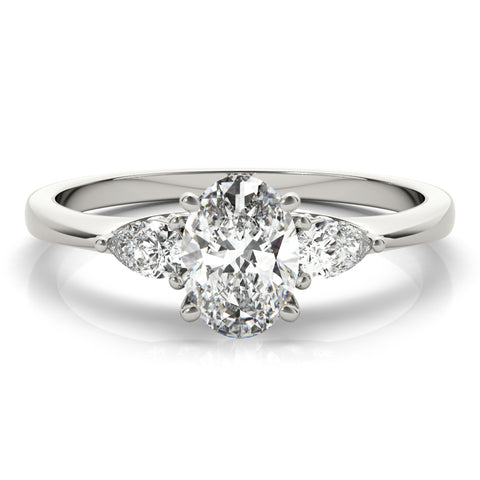 Oval 3 Stone with Trillions
