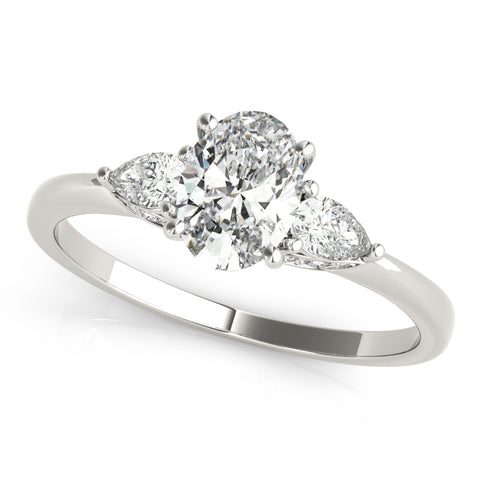 Oval 3 Stone with Trillions