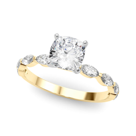 Cushion with Marquise Alternating Band