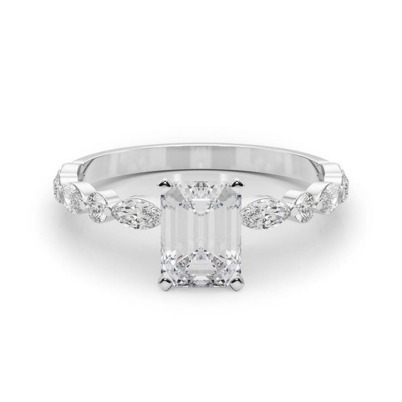 Emerald with Marquise Alternating Band