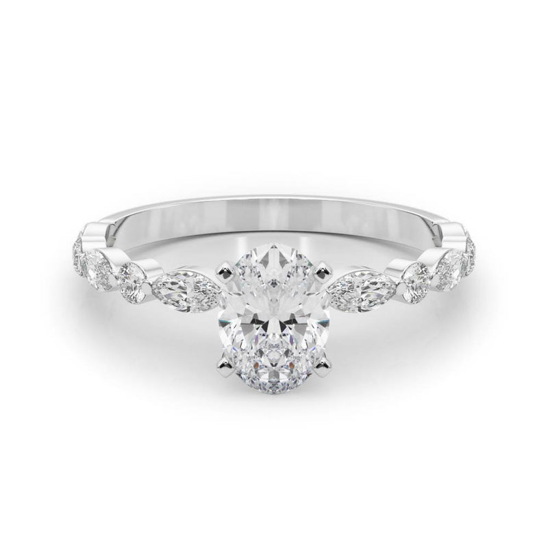 Oval with Marquise Alternating Band