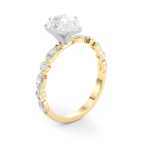 Pear with Marquise Alternating Band