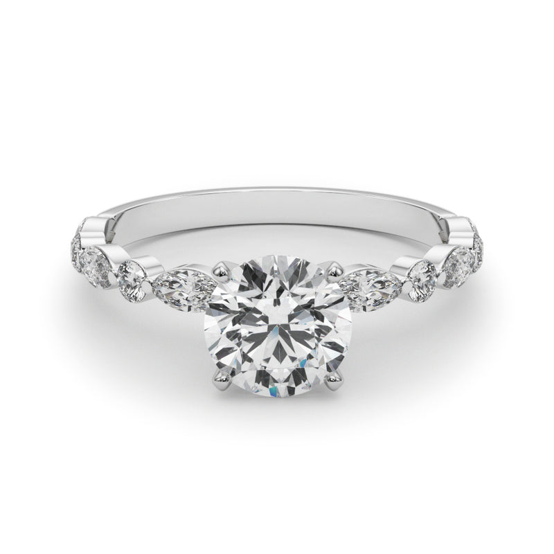 Round with Marquise Alternating Band
