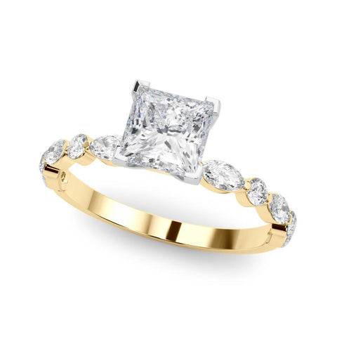 Princess with Marquise Alternating Band